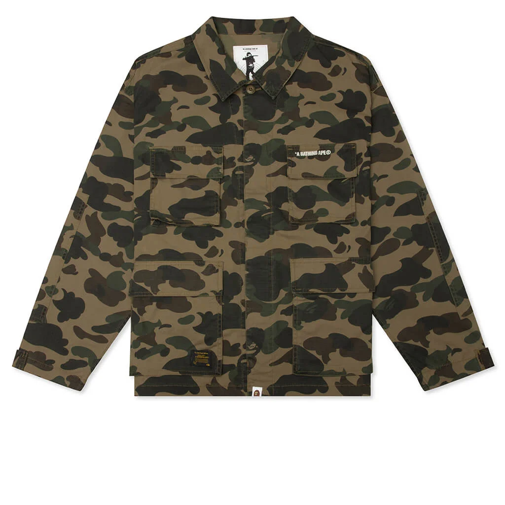 1ST CAMO HEAVY WASHED MULTI POCKET CARGO L/S SHIRT - GREEN - 1