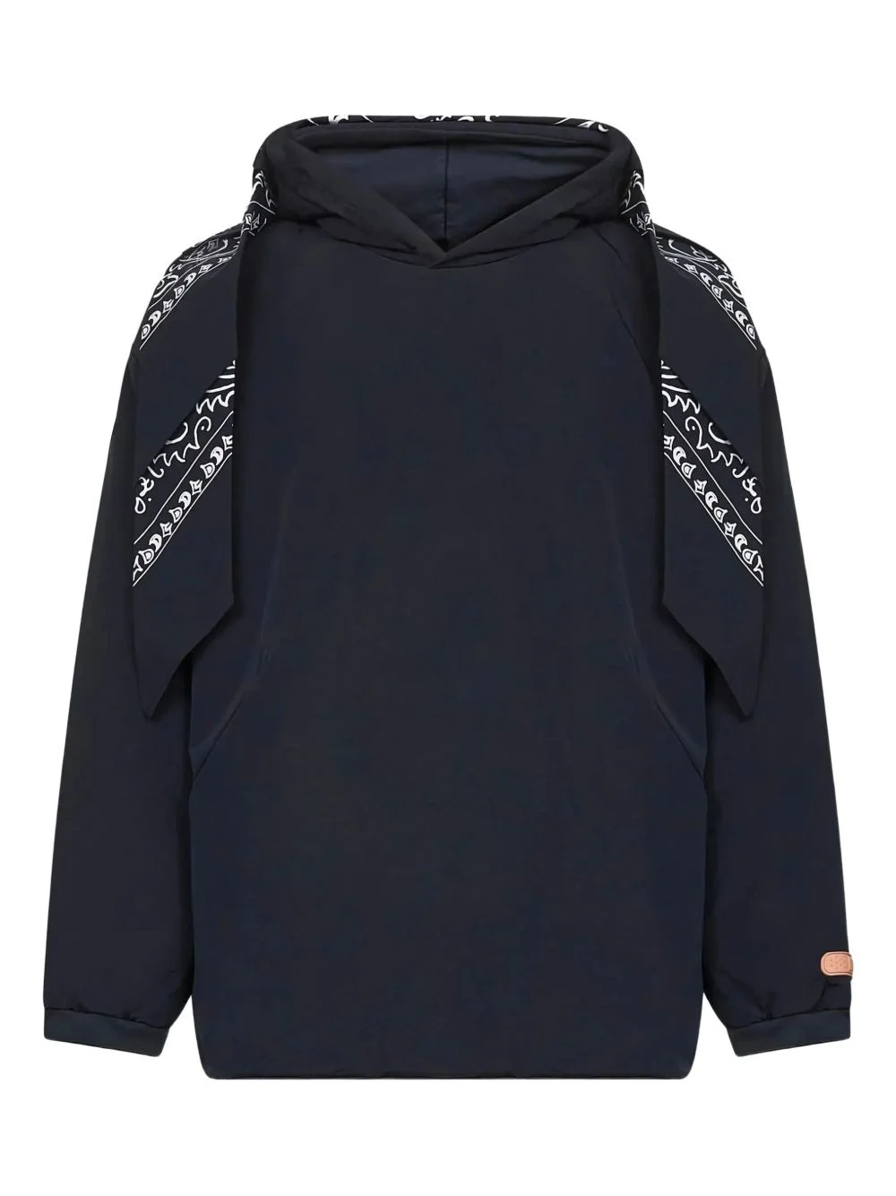 hooded patterned hoodie - 1