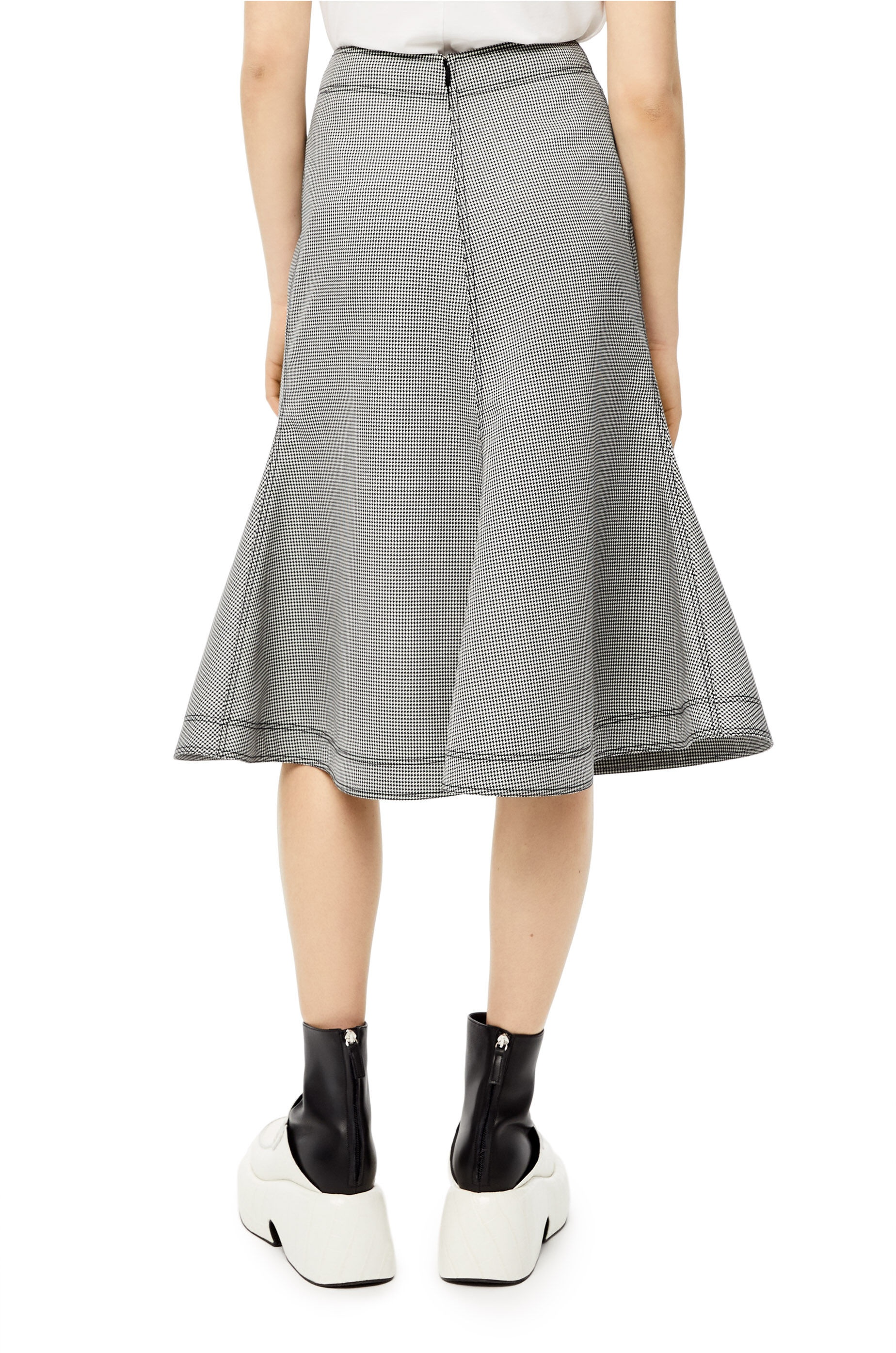Houndstooth midi skirt in wool - 4