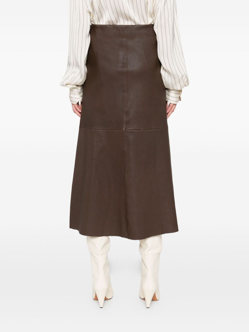 A-line leather skirt - 4