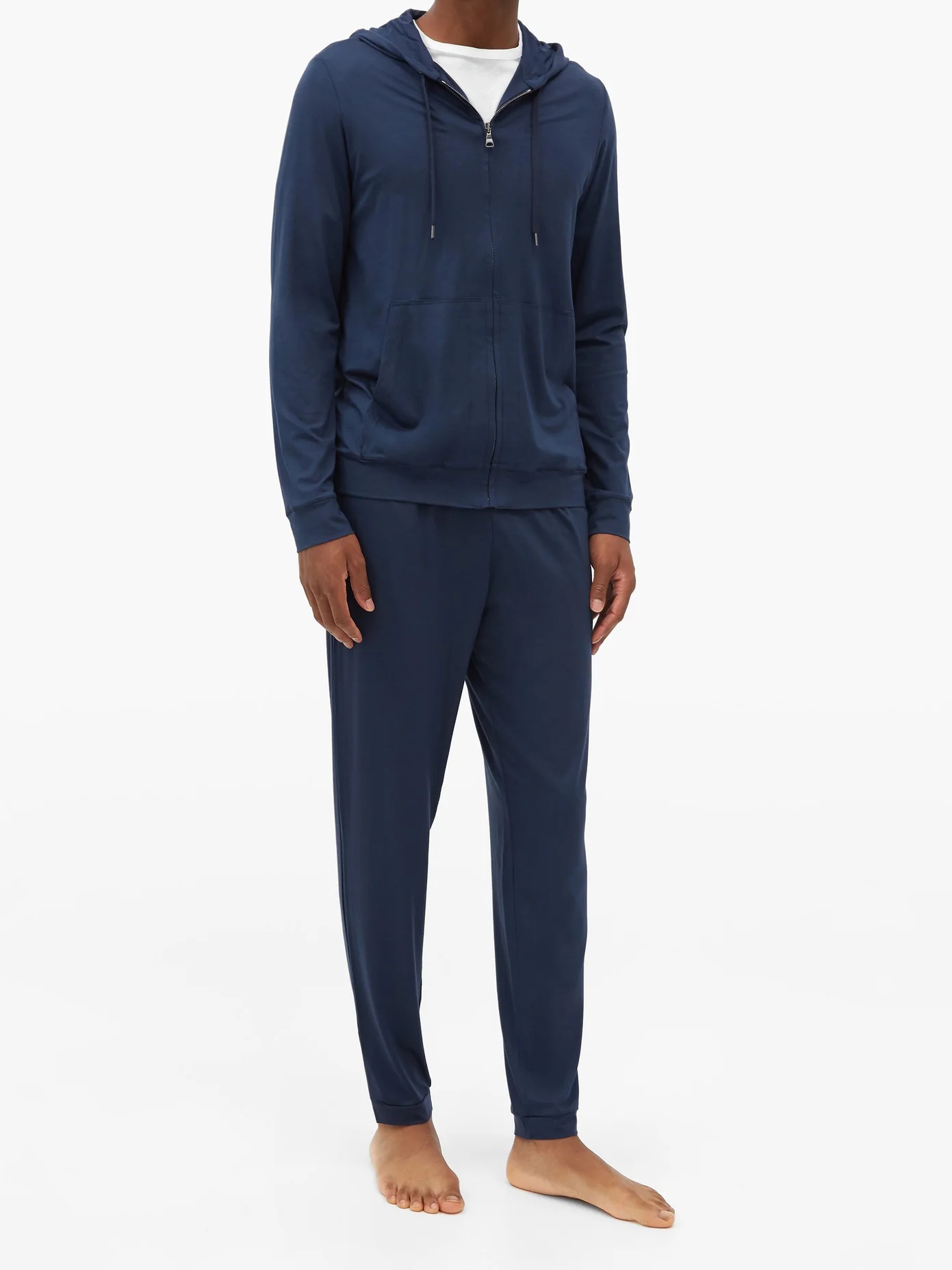 Basel micromodal-blend hooded pyjama sweatshirt - 6