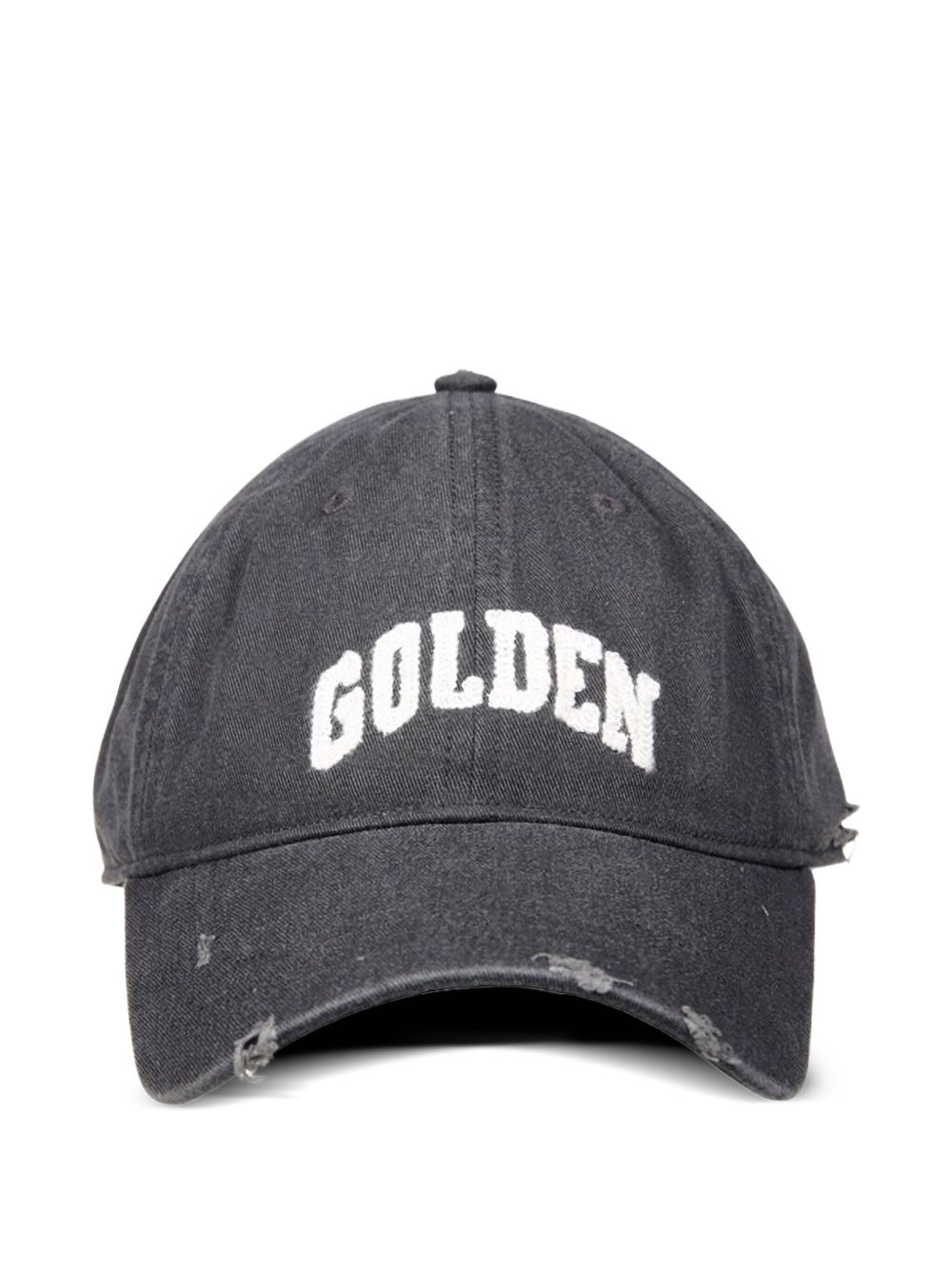 logo-embroidered distressed cap - 1