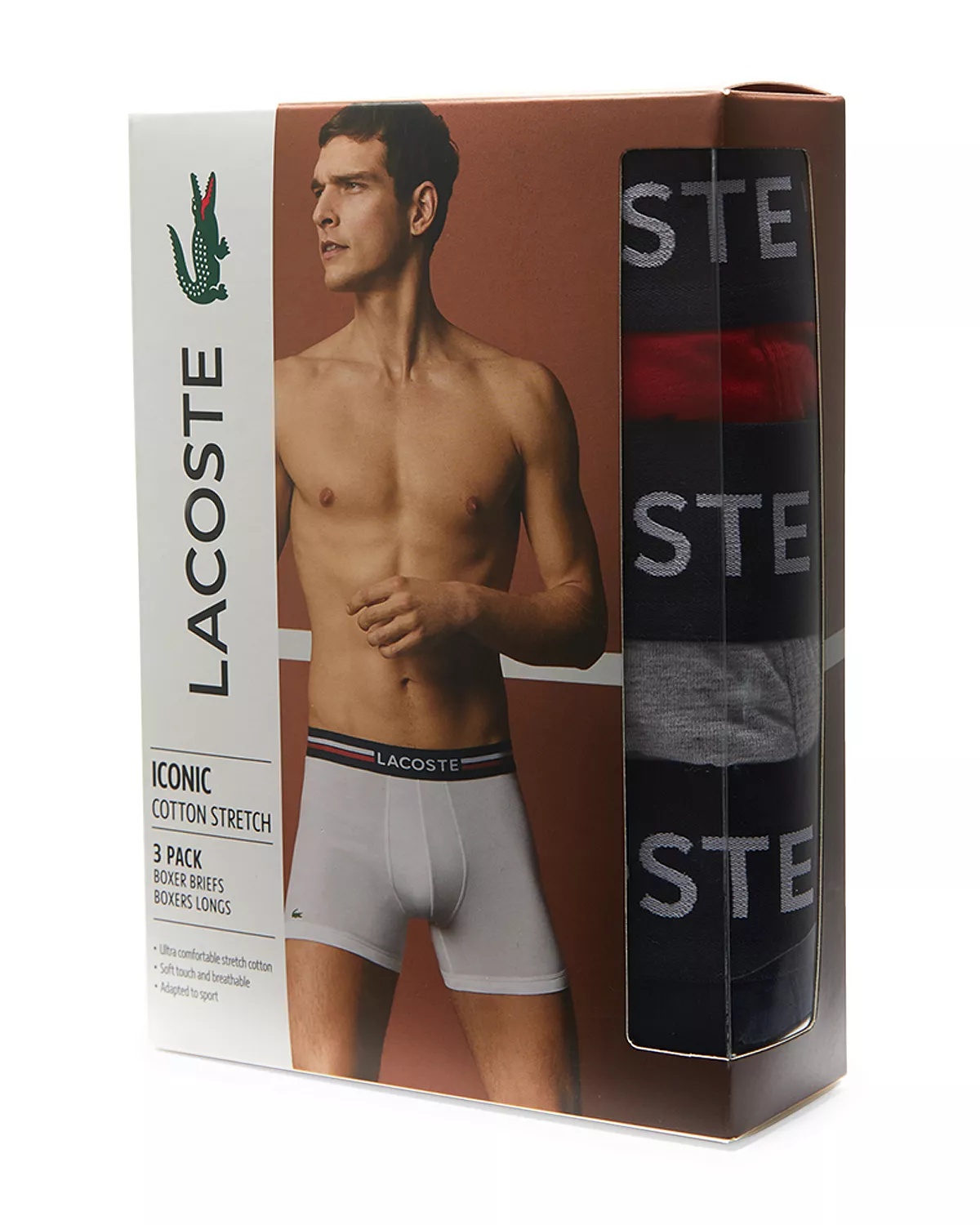 Cotton Stretch Logo Waistband Long Boxer Briefs, Pack of 3 - 7