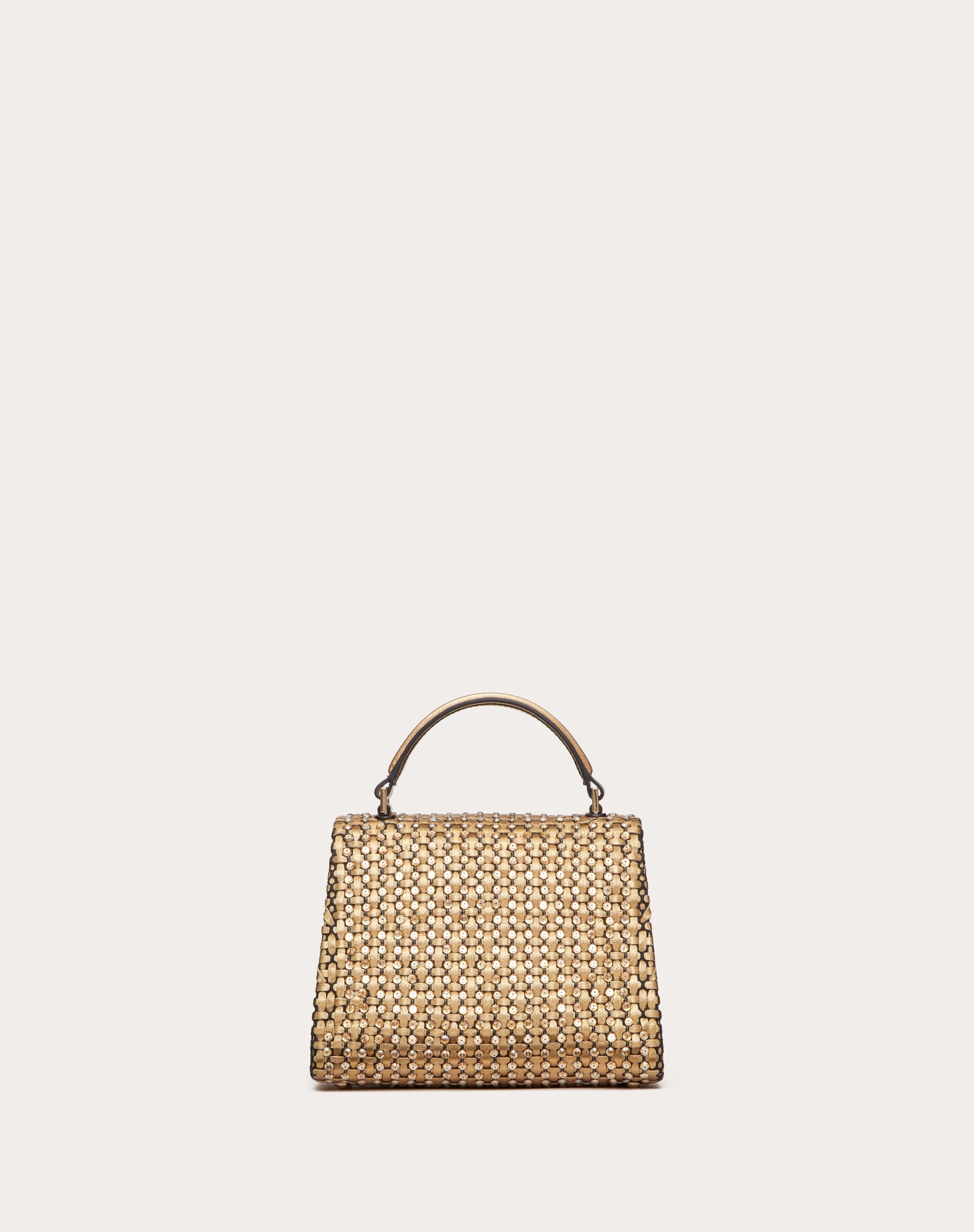 MINI VSLING HANDBAG IN WOVEN METALLIC NAPPA LEATHER - 3