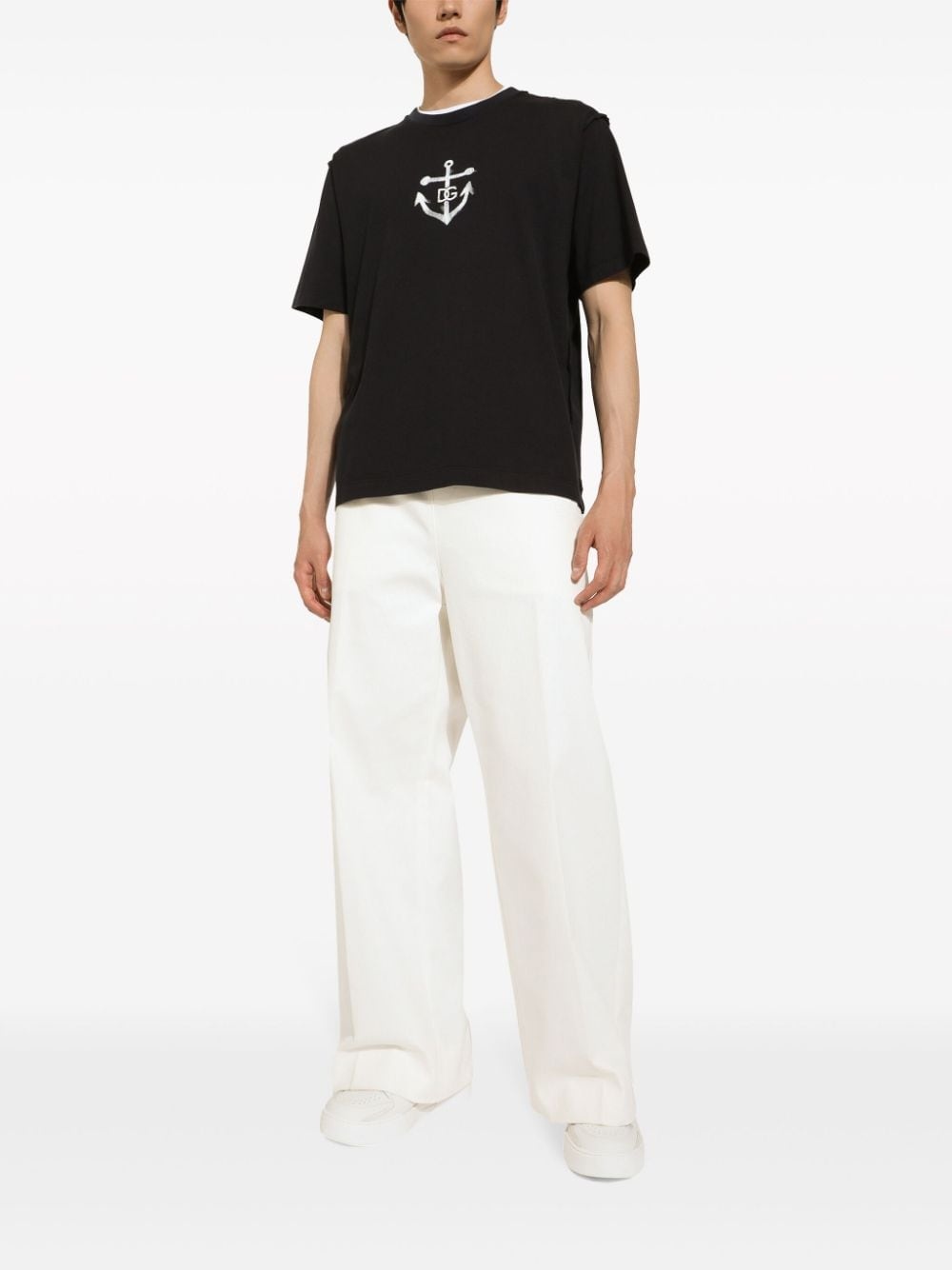 Marina-print cotton T-shirt - 2