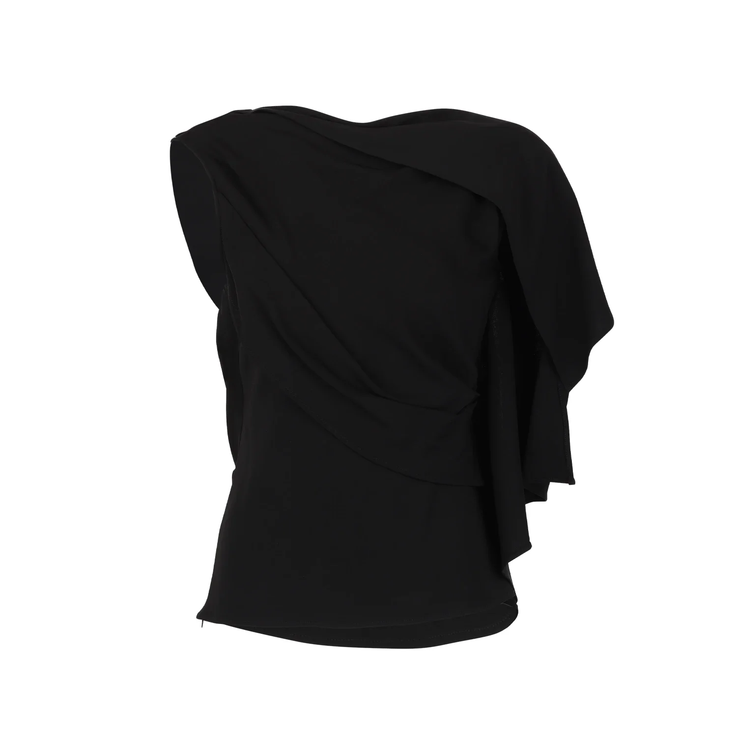 ODEON DRAPED TOP BLACK - 1