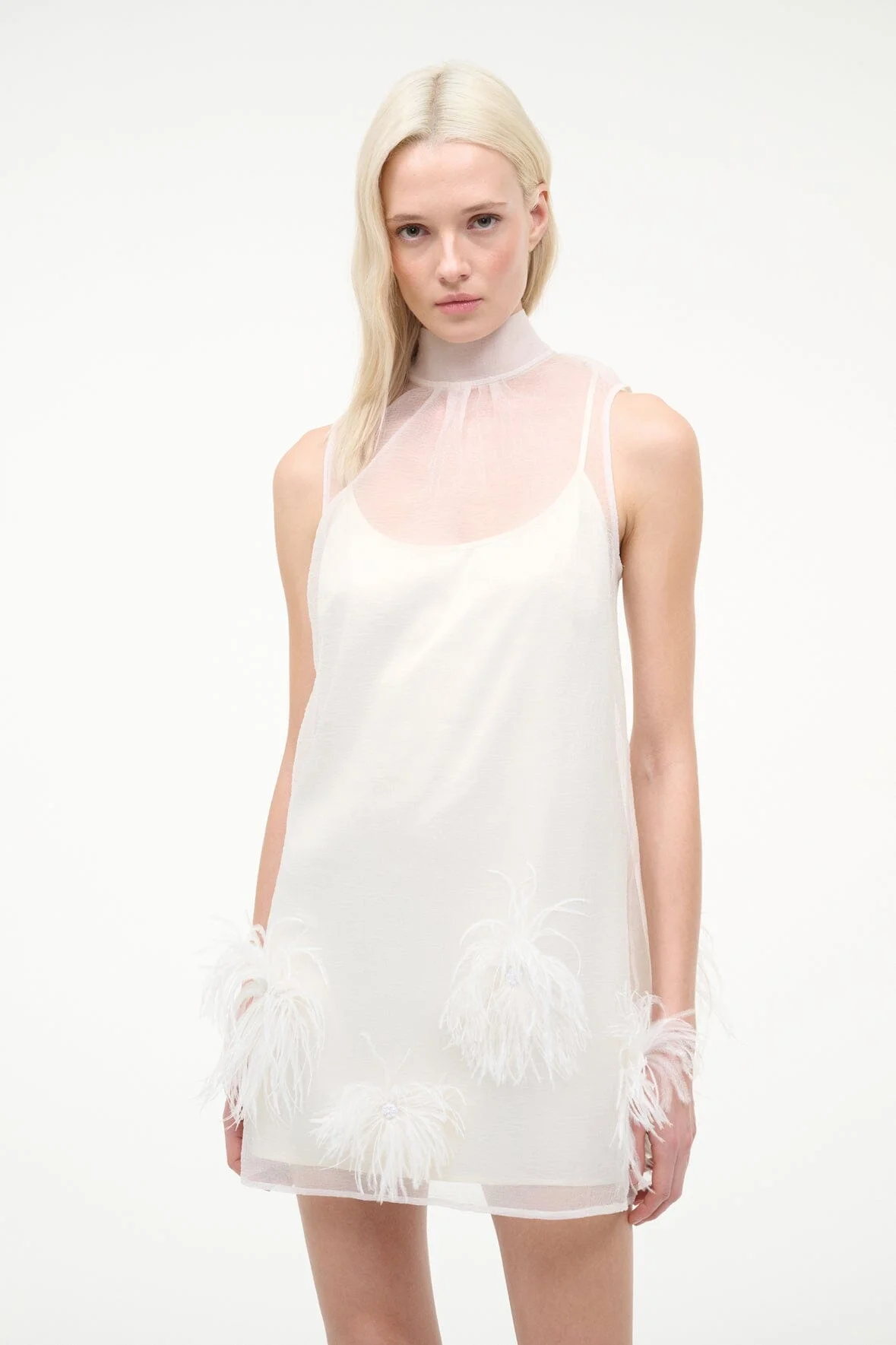 STAUD ALBEE MINI DRESS WHITE - 1