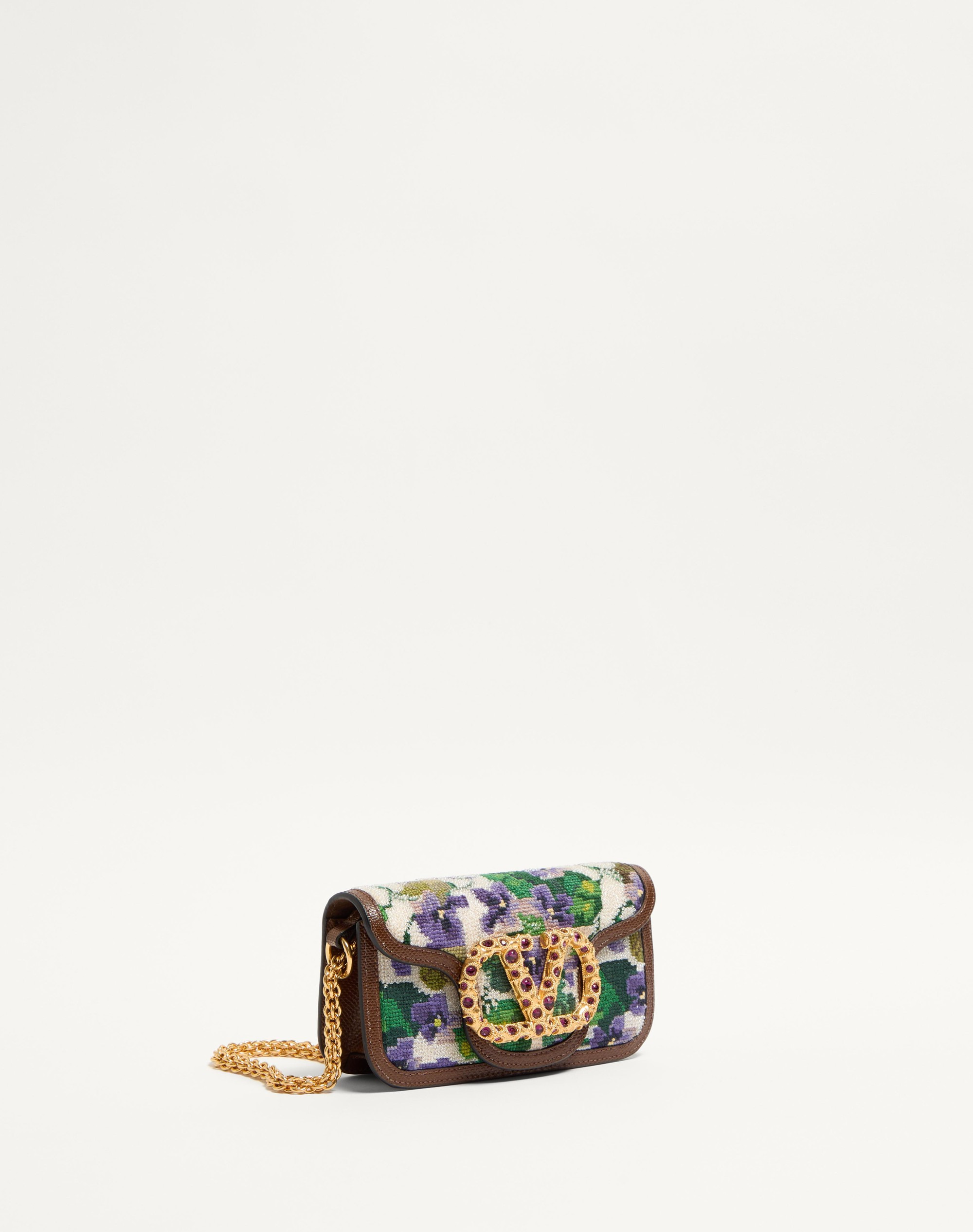 VALENTINO GARAVANI LOCÒ SMALL SHOULDER BAG EMBROIDERED WITH JEWEL LOGO - 2