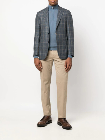 Canali check-print single-breasted blazer outlook