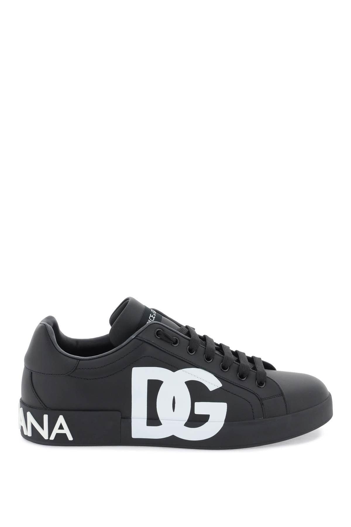 Dolce & Gabbana Leather Portofino Sneakers With Dg Logo Men - 1