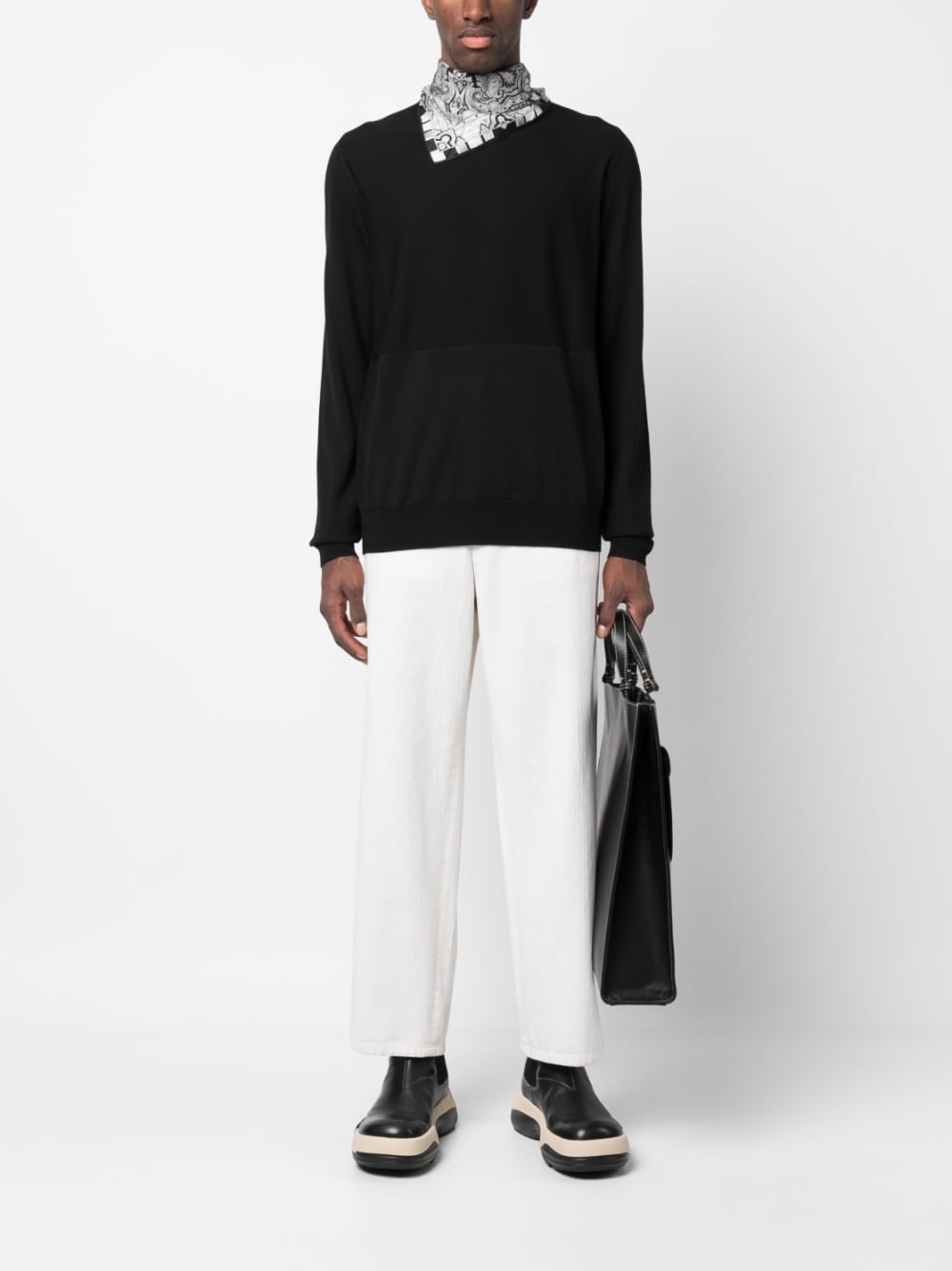 crew neck virgin wool jumper - 2