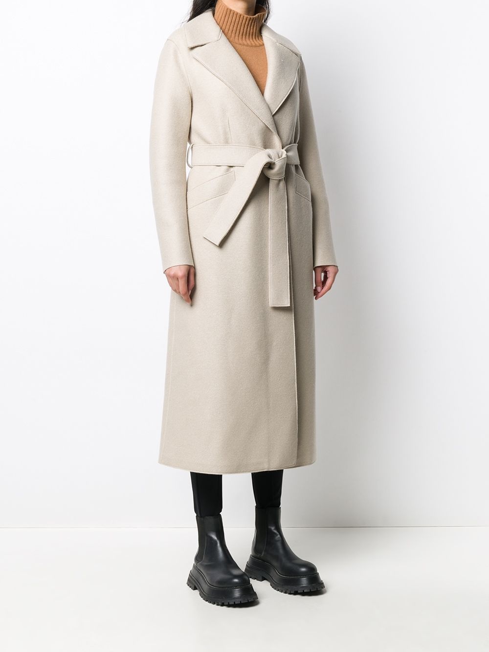 belted wool coat - 3