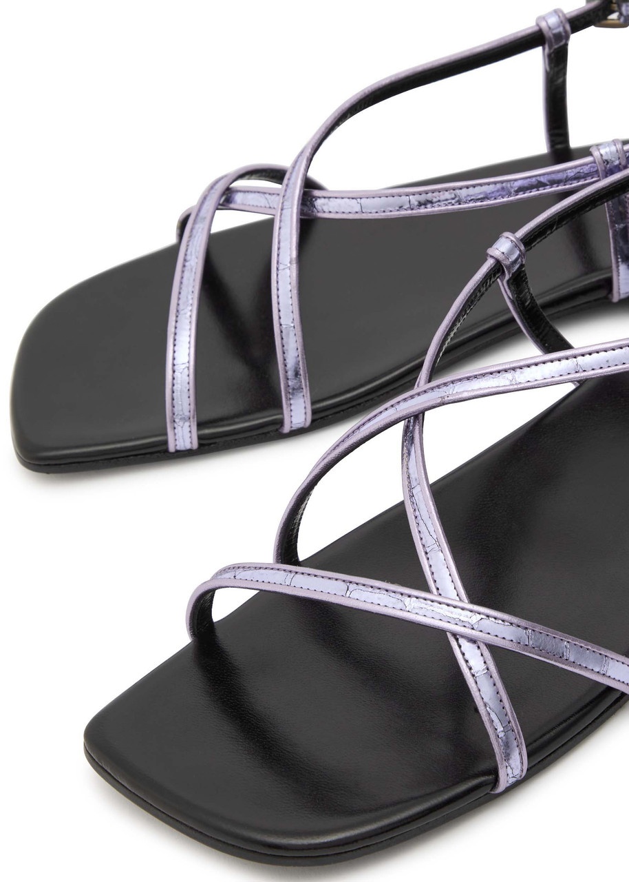 Dries Van Noten Metallic Leather Sandals - 3