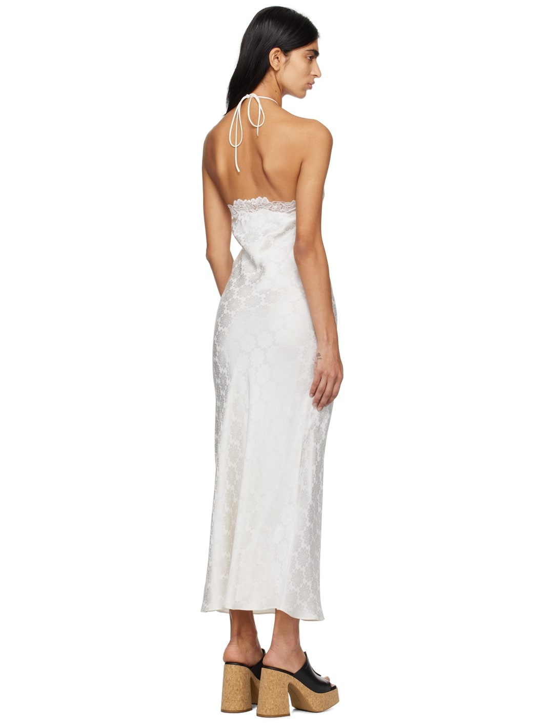 White Jacquard Midi Dress - 3