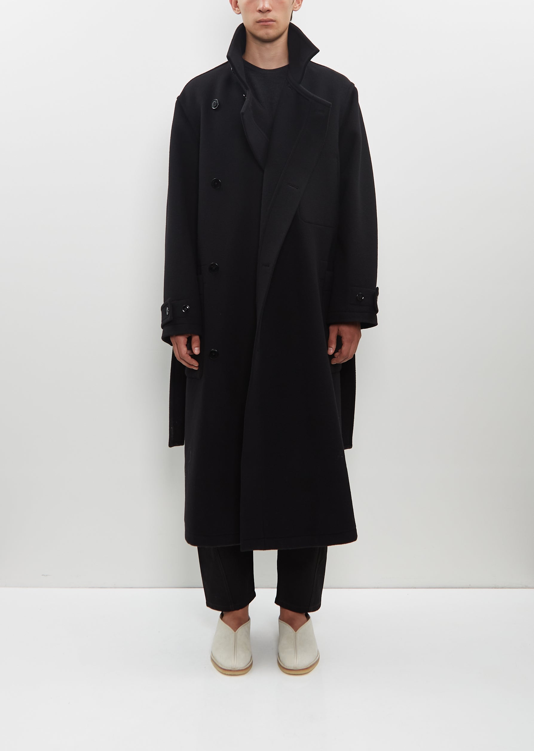 Black Wrap Coat | LEMAIRE