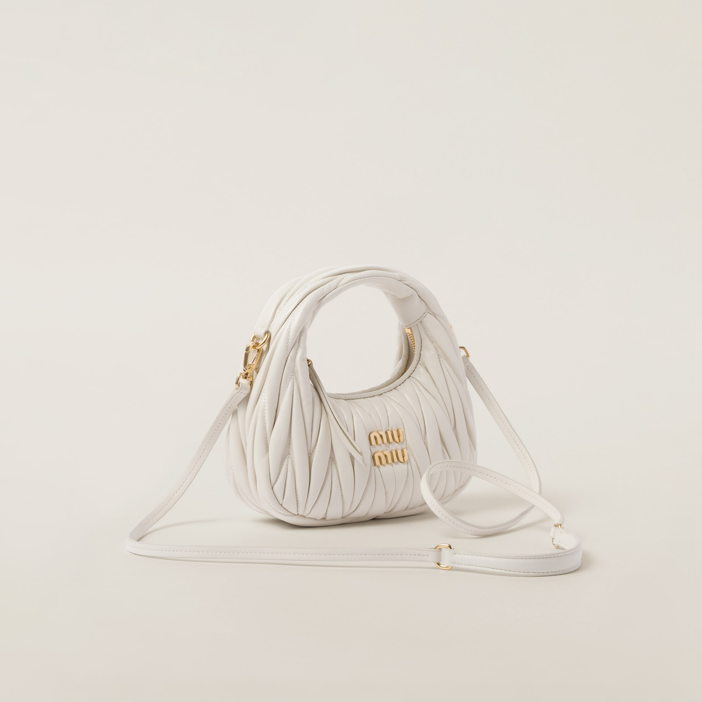 Wander matelassé nappa leather hobo mini-bag - 3