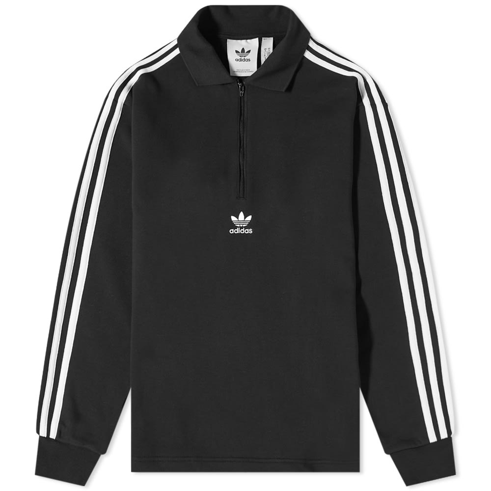 Adidas Long Sleeve 3 Stripe Polo - 1