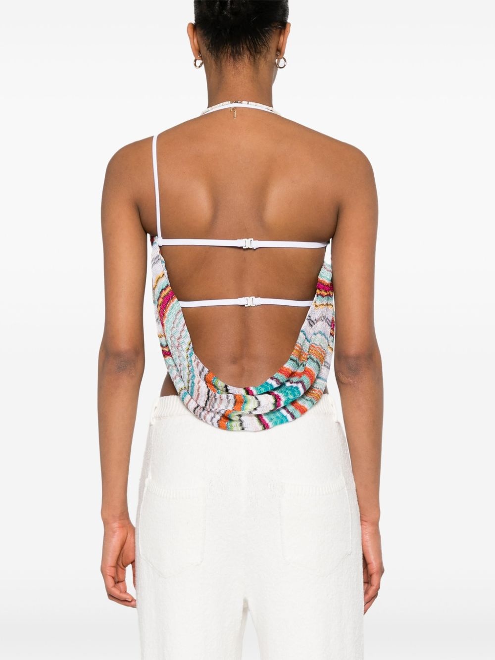 zigzag woven design top - 4