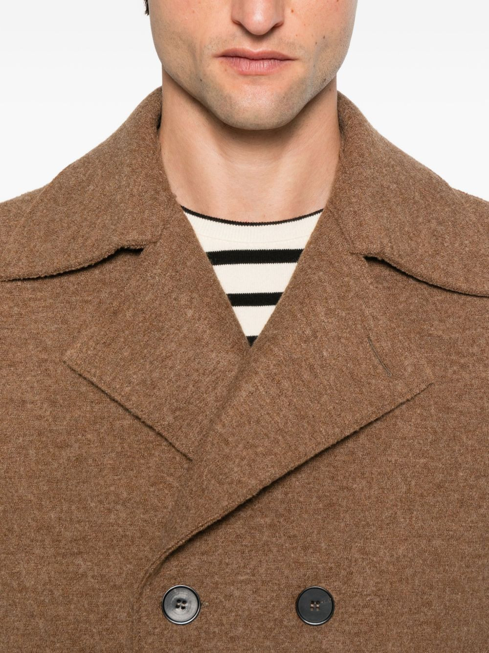 double-breasted wool peacoat - 5