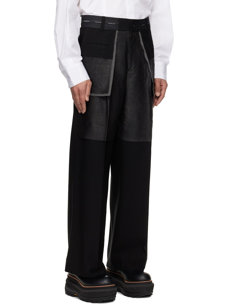 Black Deconstructed Patchwork Trousers 2