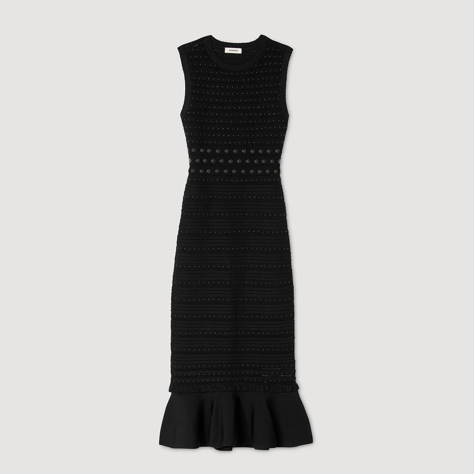 KNIT MIDI DRESS WITH STUDS - 1