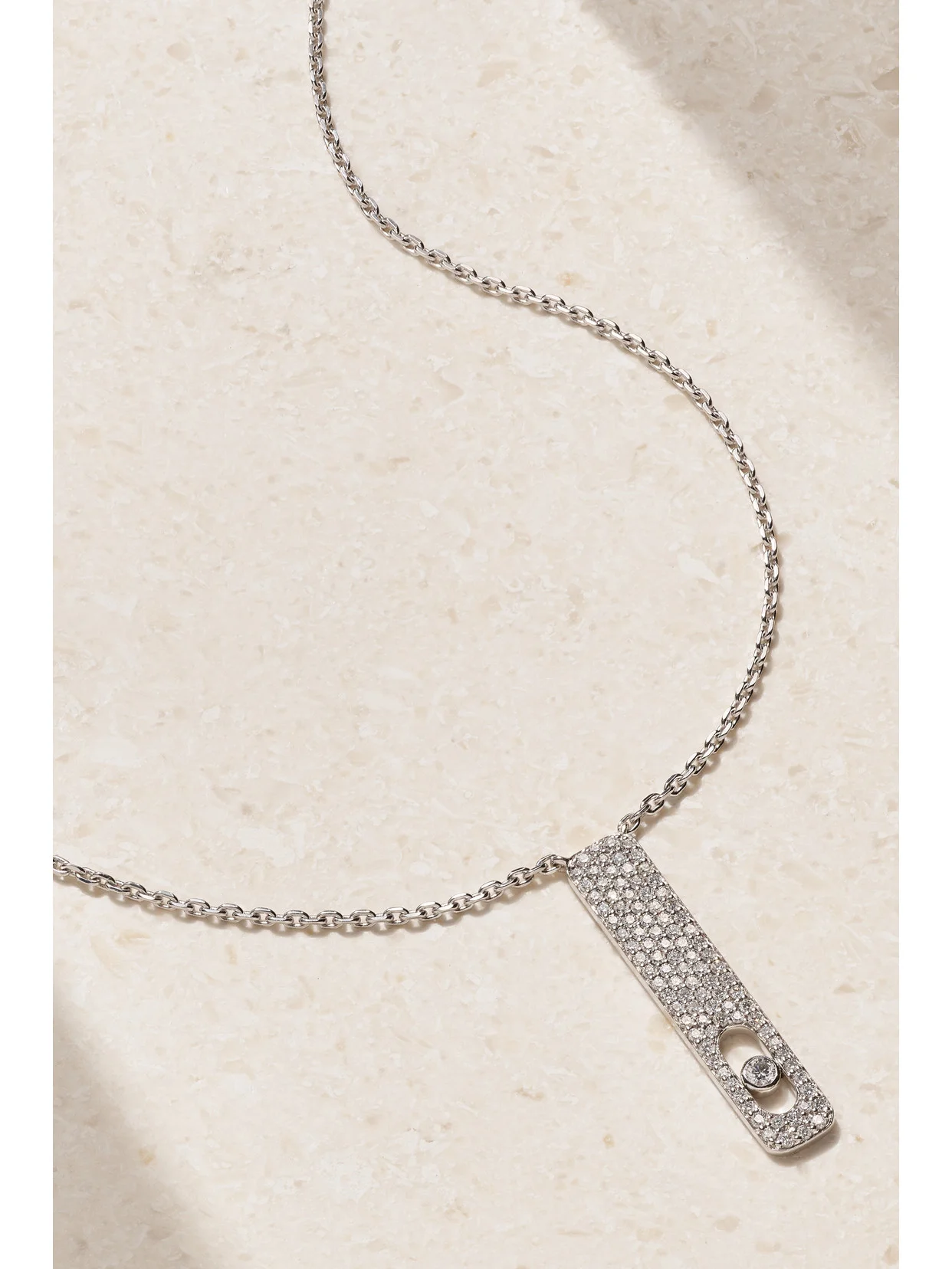 My First Diamond 18-karat White Gold Diamond Necklace - 1
