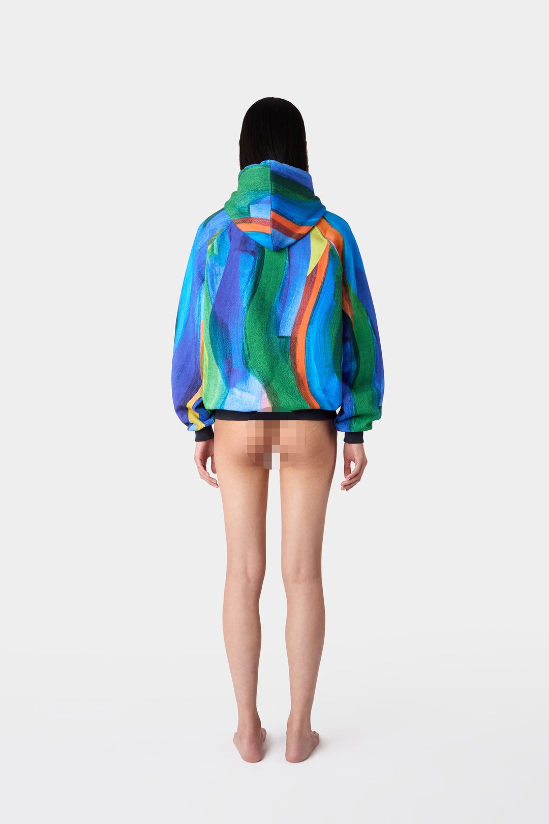 EMBROIDERED EIWS HOODIE / multicolor allover print - 7