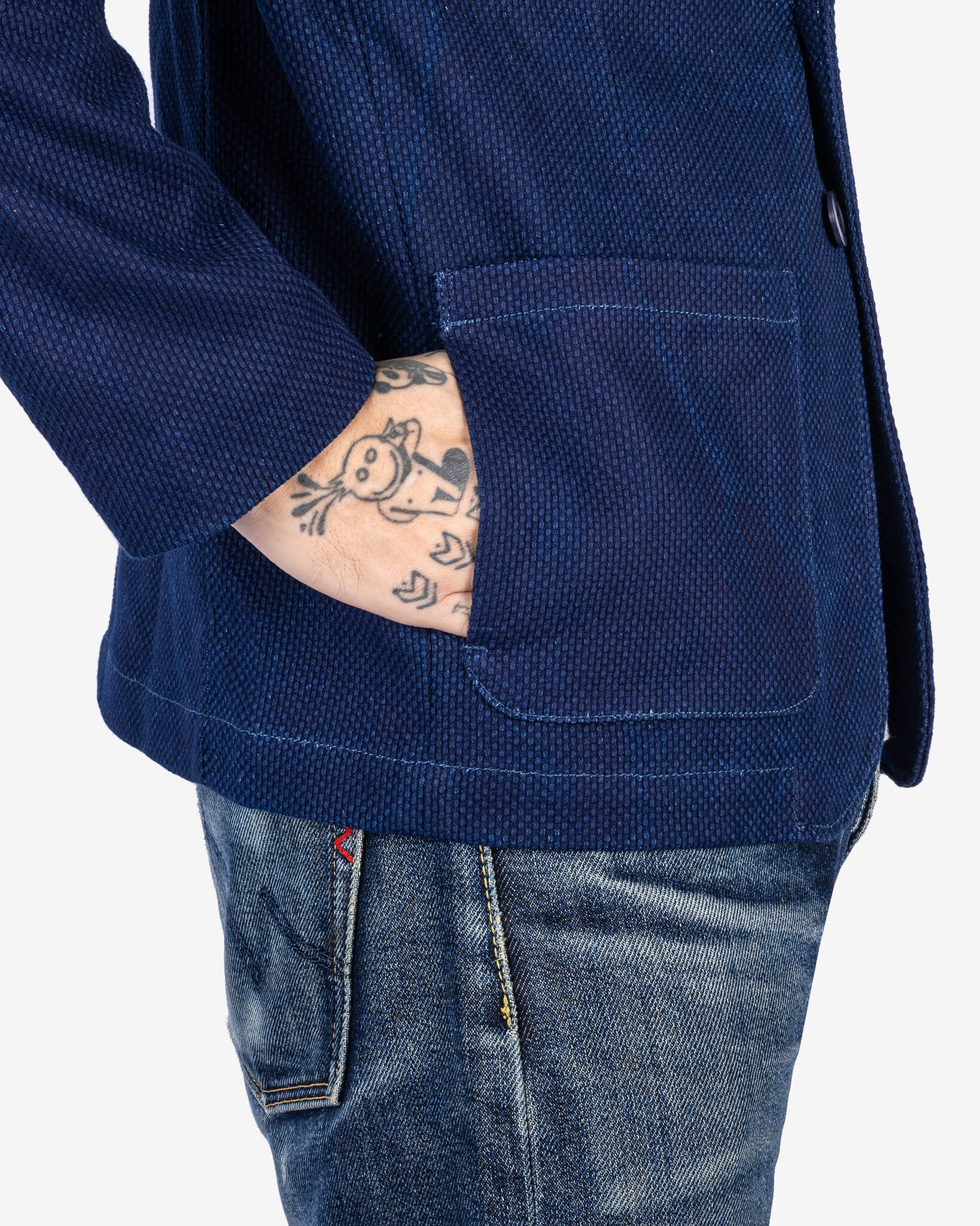 STF-SBZR-IND SaturdayTypeFever - Sashiko Blazer - Indigo - 5