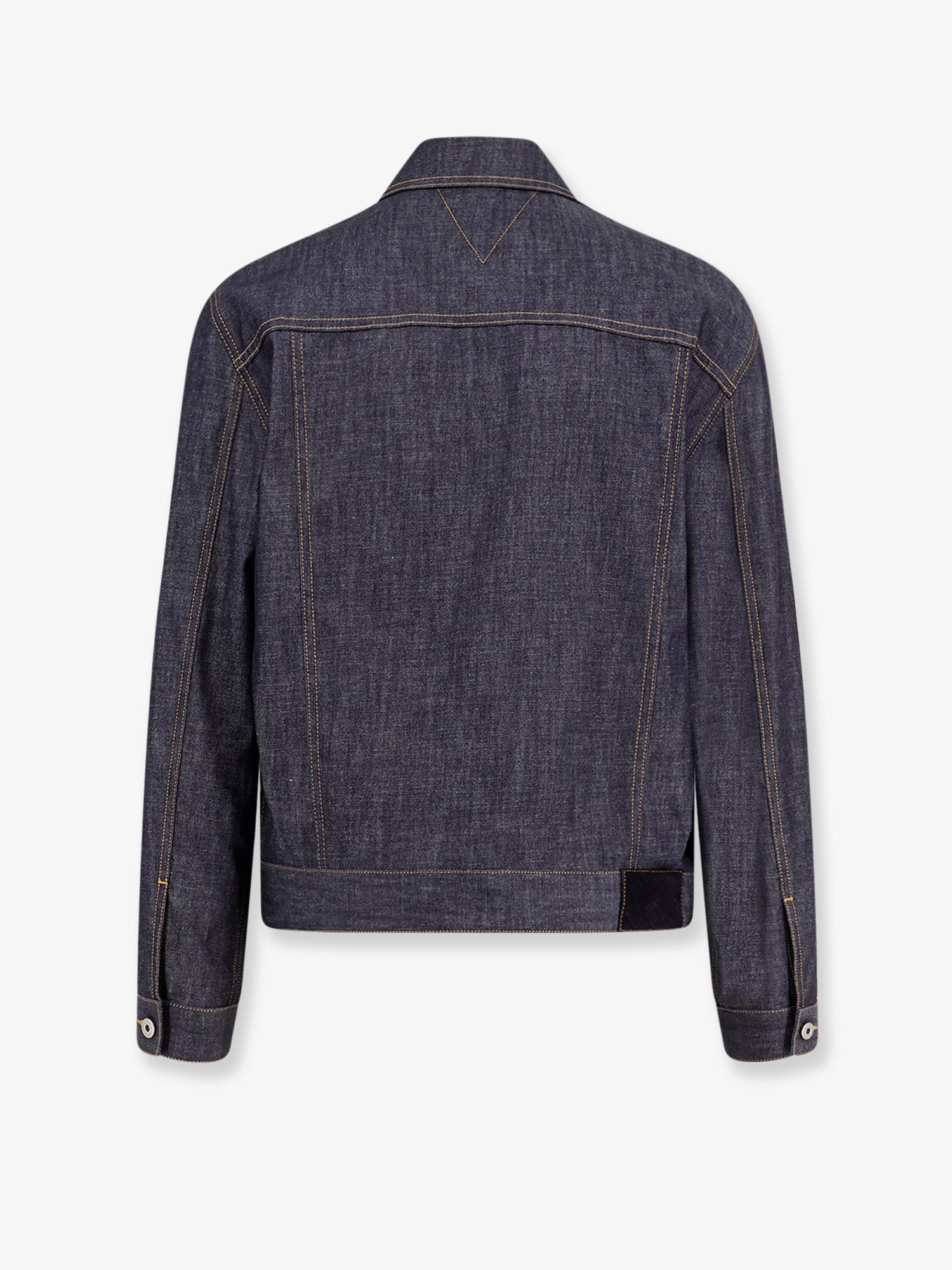 Bottega Veneta Men Denim Jacket With Iconic Intrecciato Patch - 2