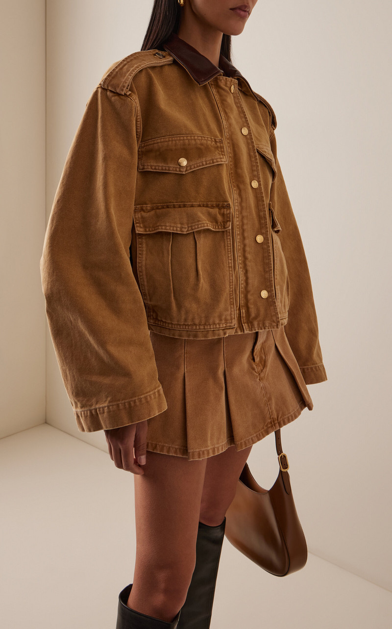 RÙADH The Henderson Oversized Washed-Canvas Jacket khaki outlook