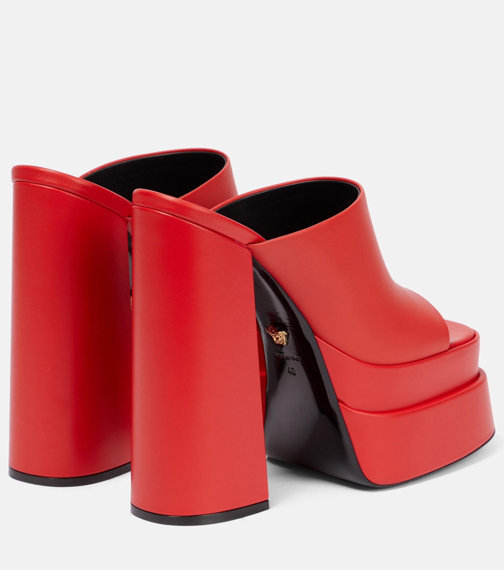 Leather platform mules - 3