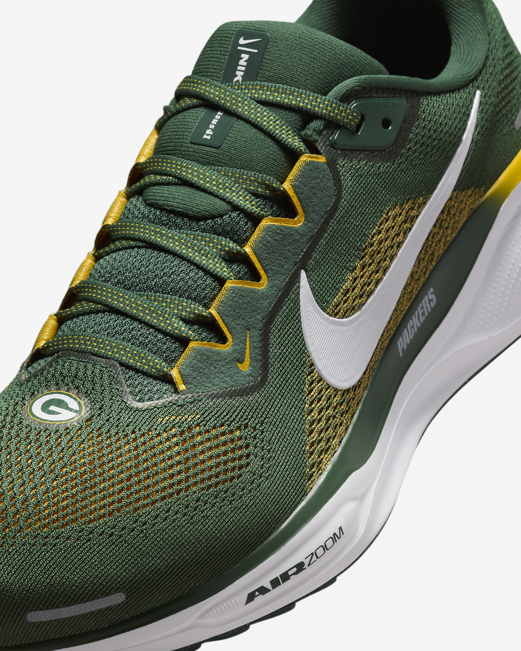 Nike Pegasus 41 NFL Green Bay Packers Men's Road Running Shoes - 7