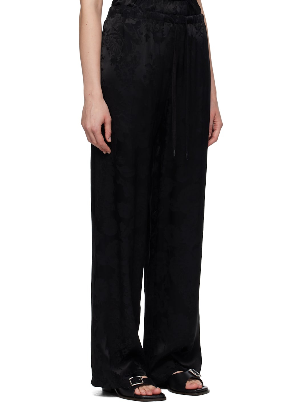 Black Jacquard Trousers - 2