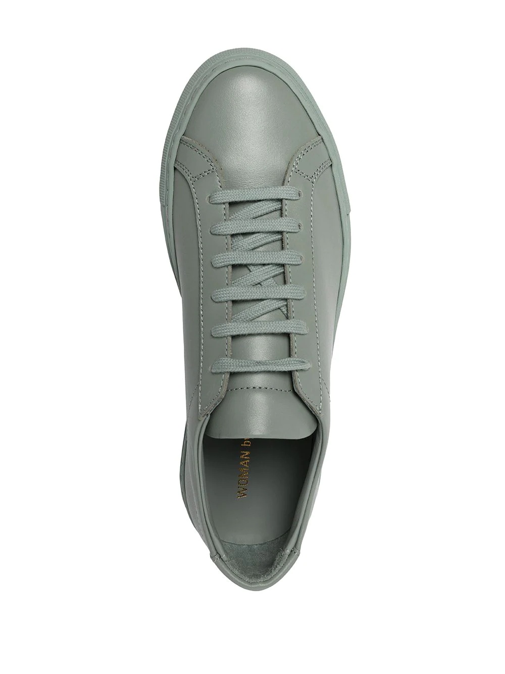 low-top leather sneakers - 4