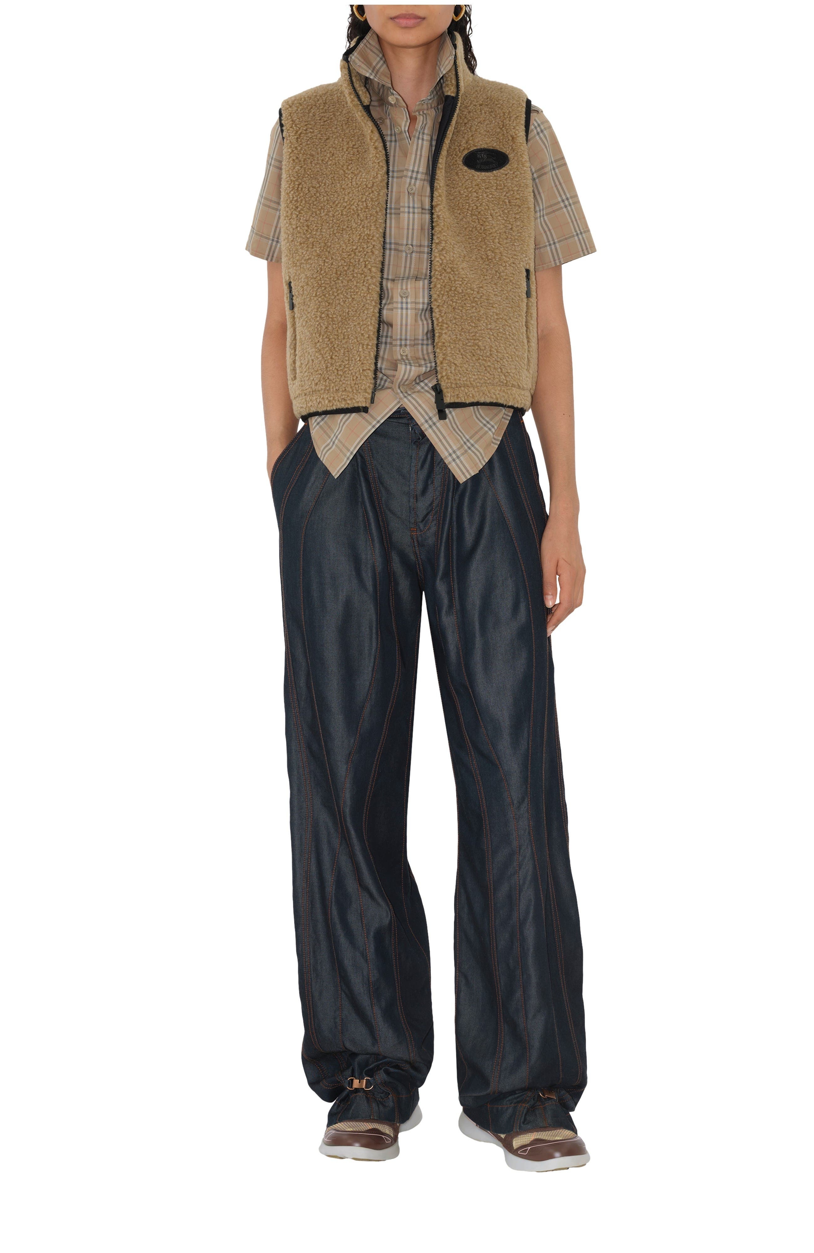 burberry Cropped Fleece Gilet in Shrew Melange at Nordstrom - 1