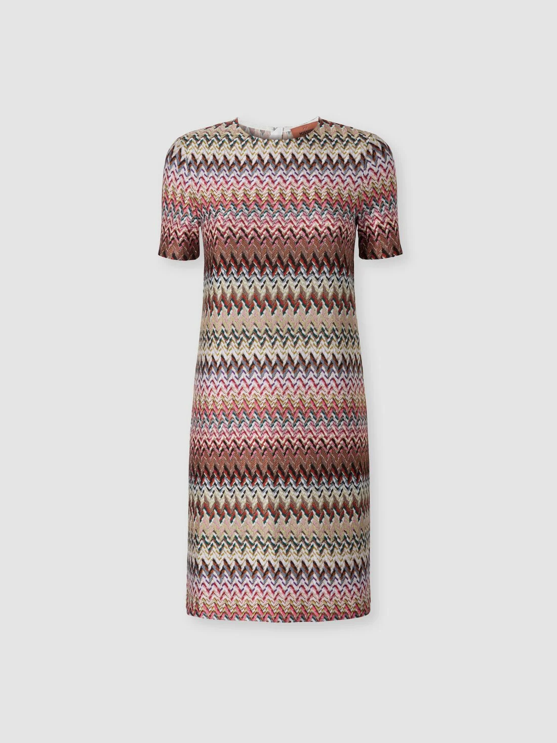 Half-sleeved dress in zigzag viscose blend - 1