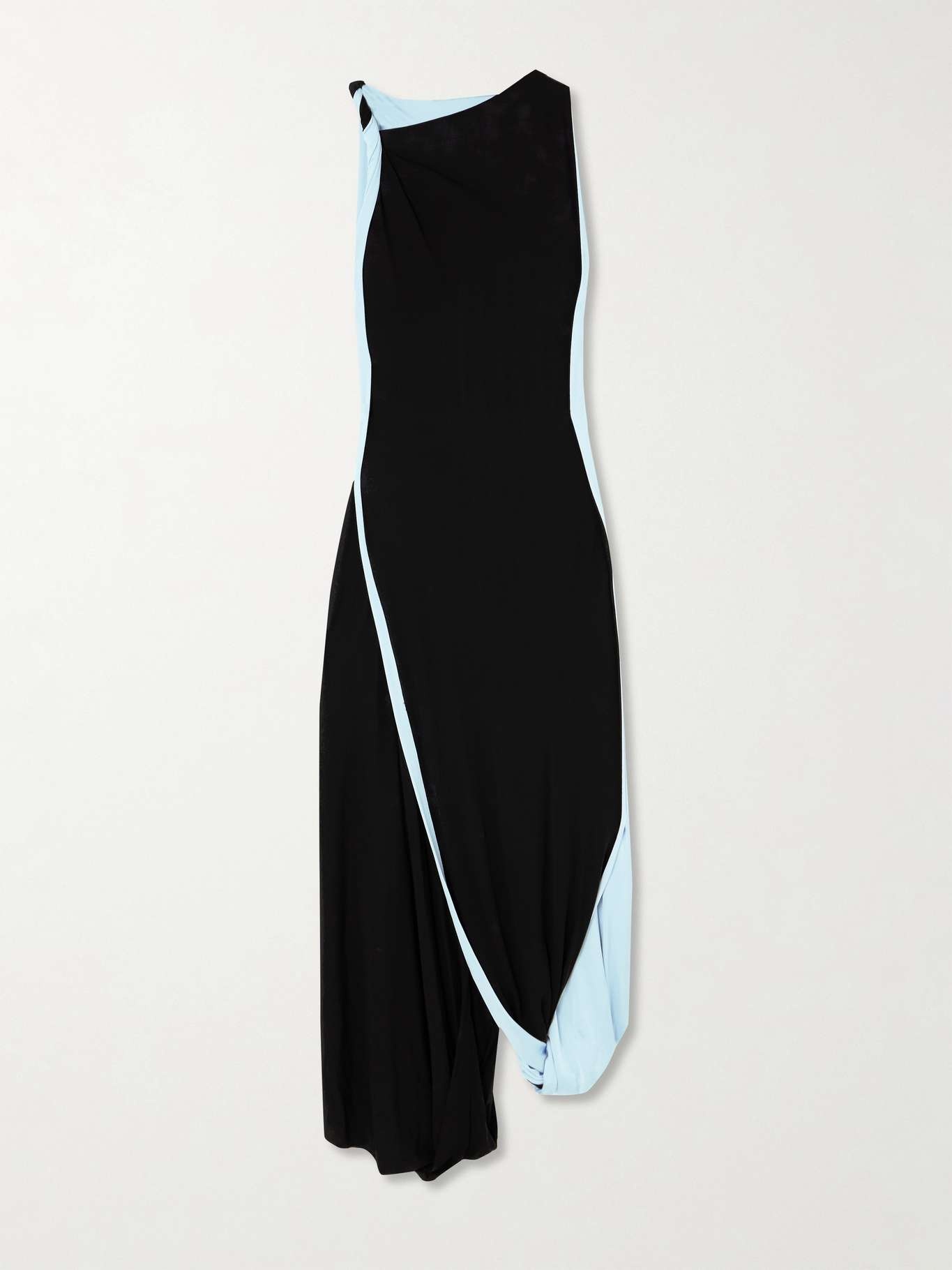 Victoria Beckham Asymmetric two-tone twisted jersey midi