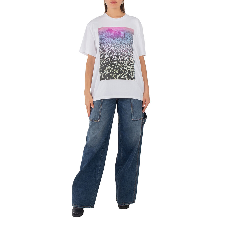Stella Mccartney Lucky Spot Daisy Field Cotton T-Shirt - 3