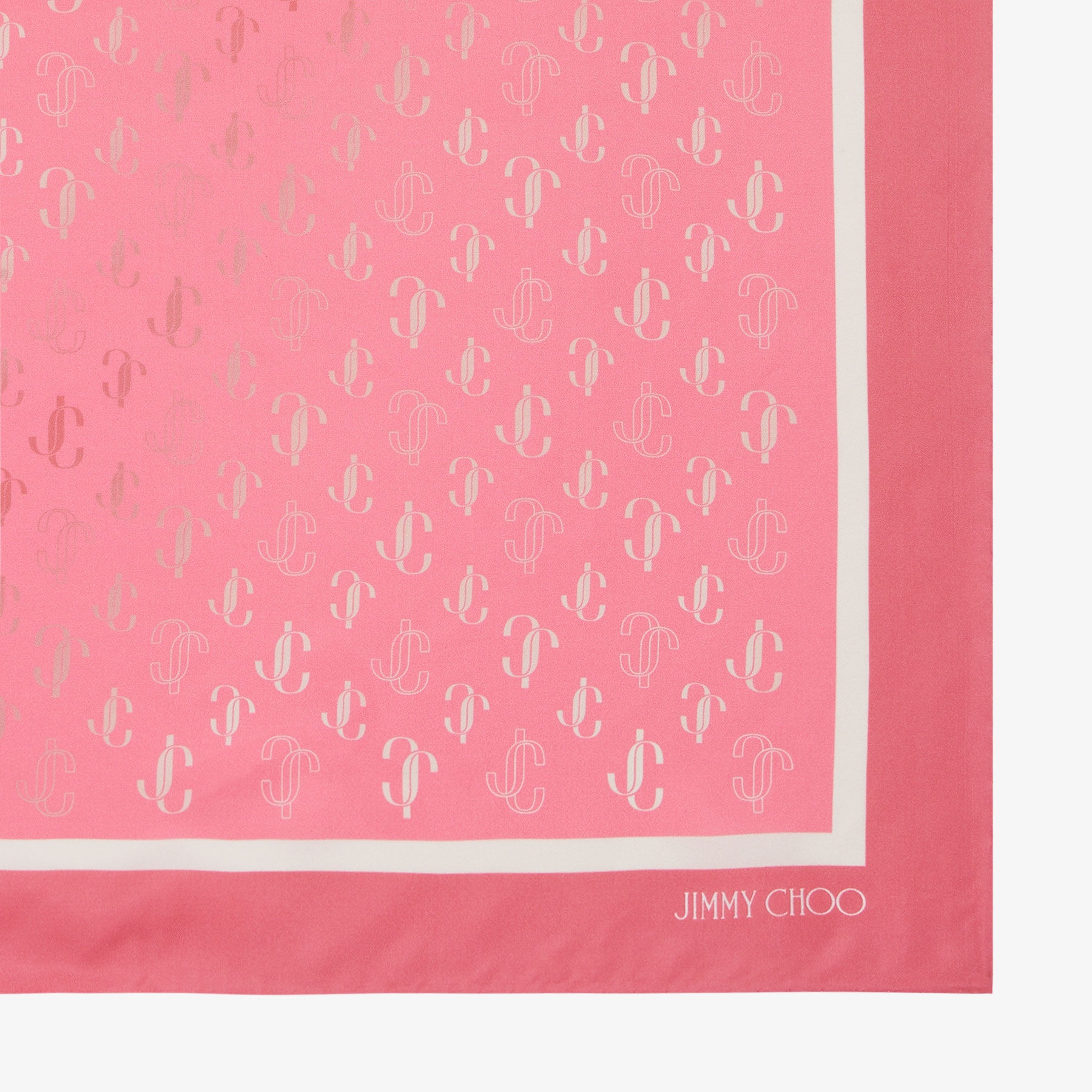 Reta
Candy Pink JC Monogram Printed Silk Foulard - 3