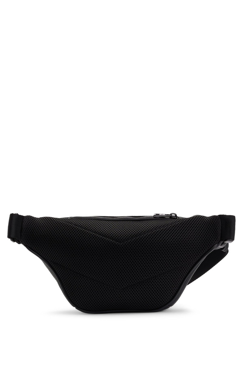 BELT BAG IN FAUX LEATHER WITH METALLIC STACKED LOGO 1