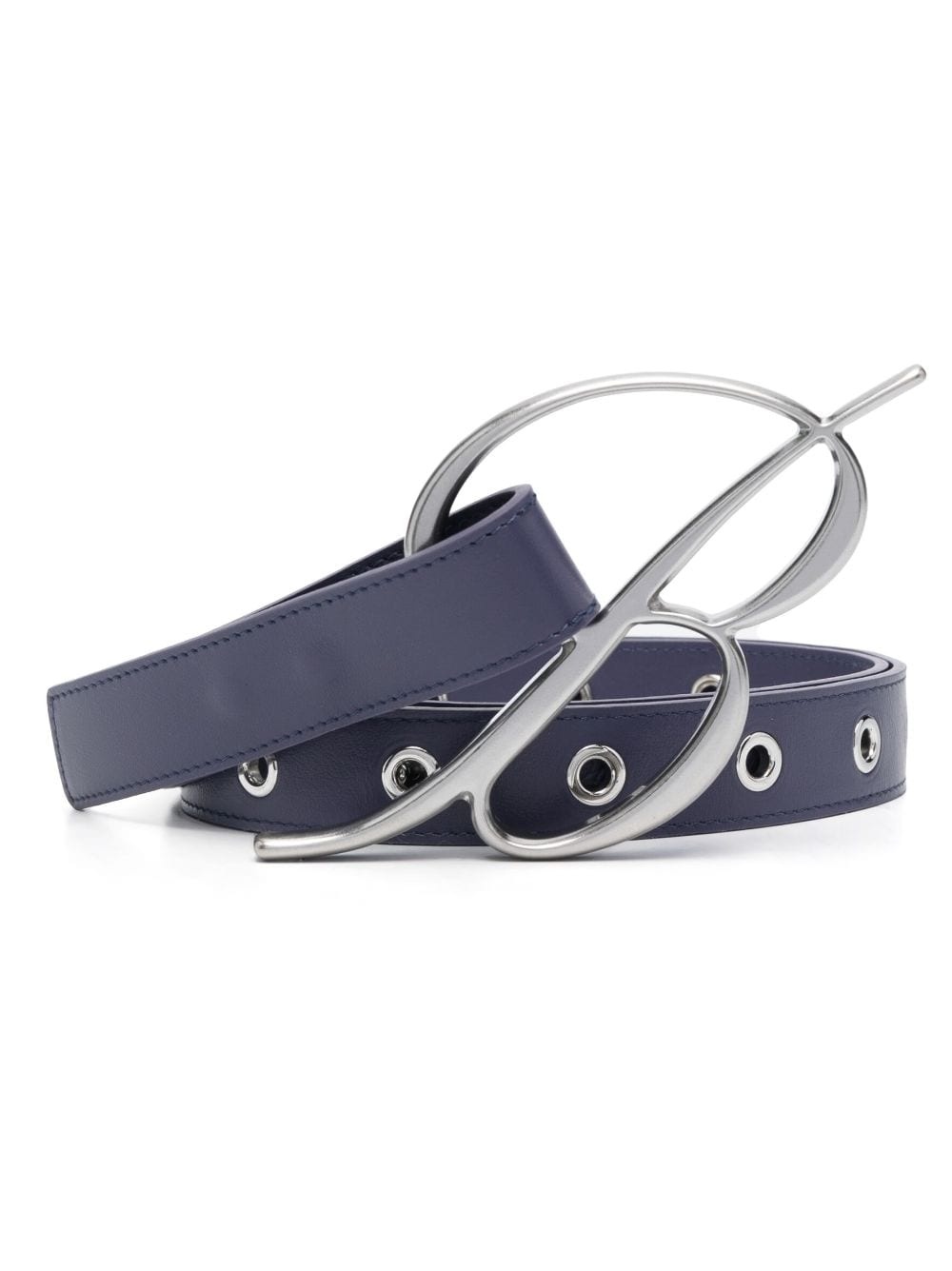 logo-buckle leather belt - 1