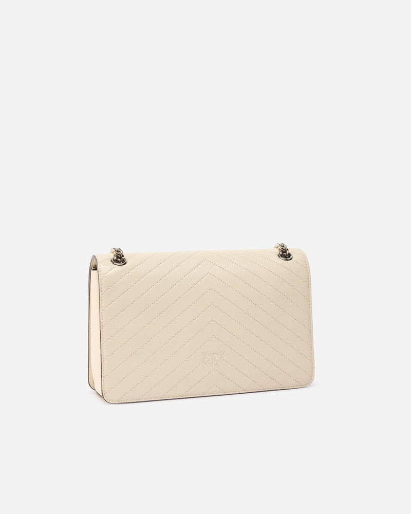 PINKO LOVE BAG ONE MEDIUM HANDBAG IN CHEVRON LEATHER outlook