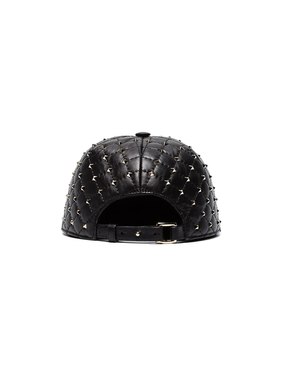 Black Rockstud leather cap - 4