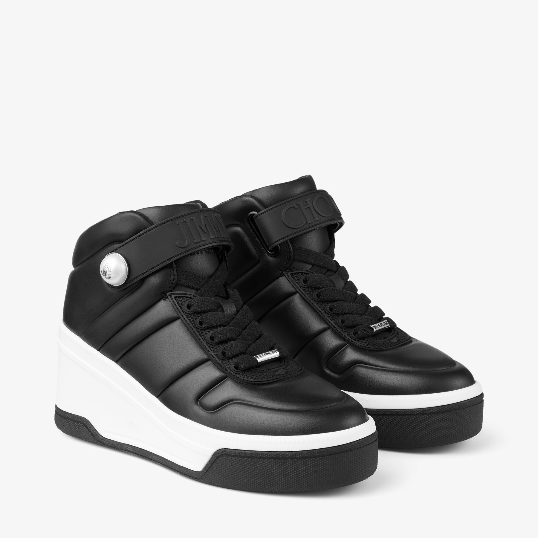 Del Mar
Black Leather Platform Trainers - 3