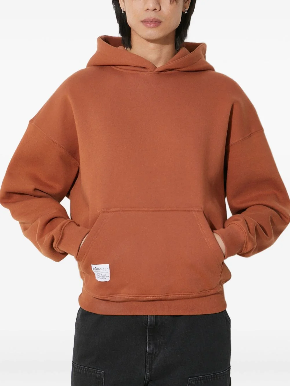 logo-print kangaroo-pocket hoodie - 1