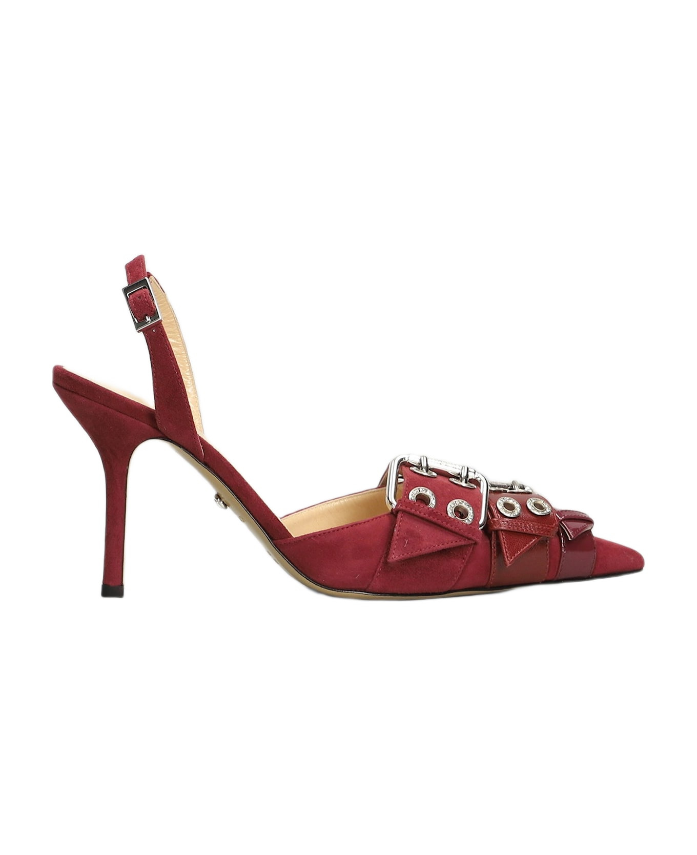 Pumps In Bordeaux Leather - 1