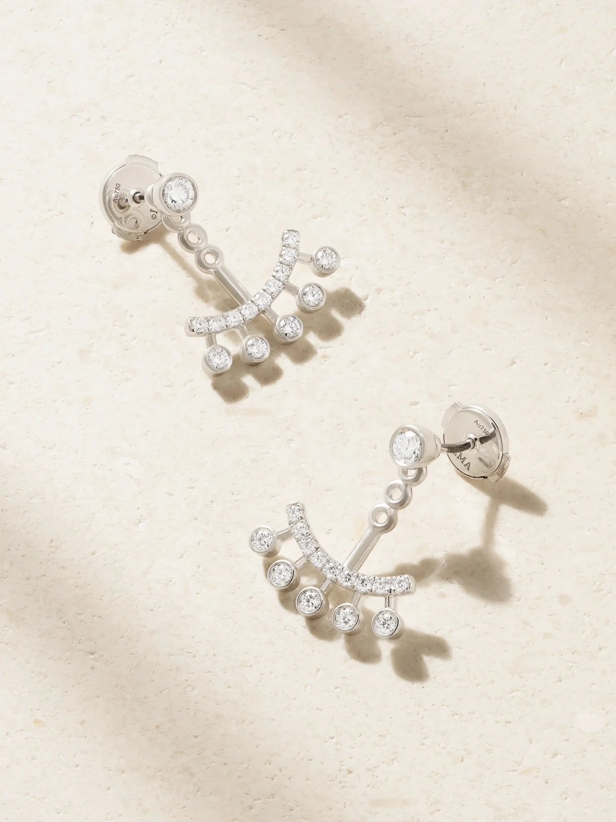 Dewdrop Jacket 18-karat White Gold Diamond Earrings - 1