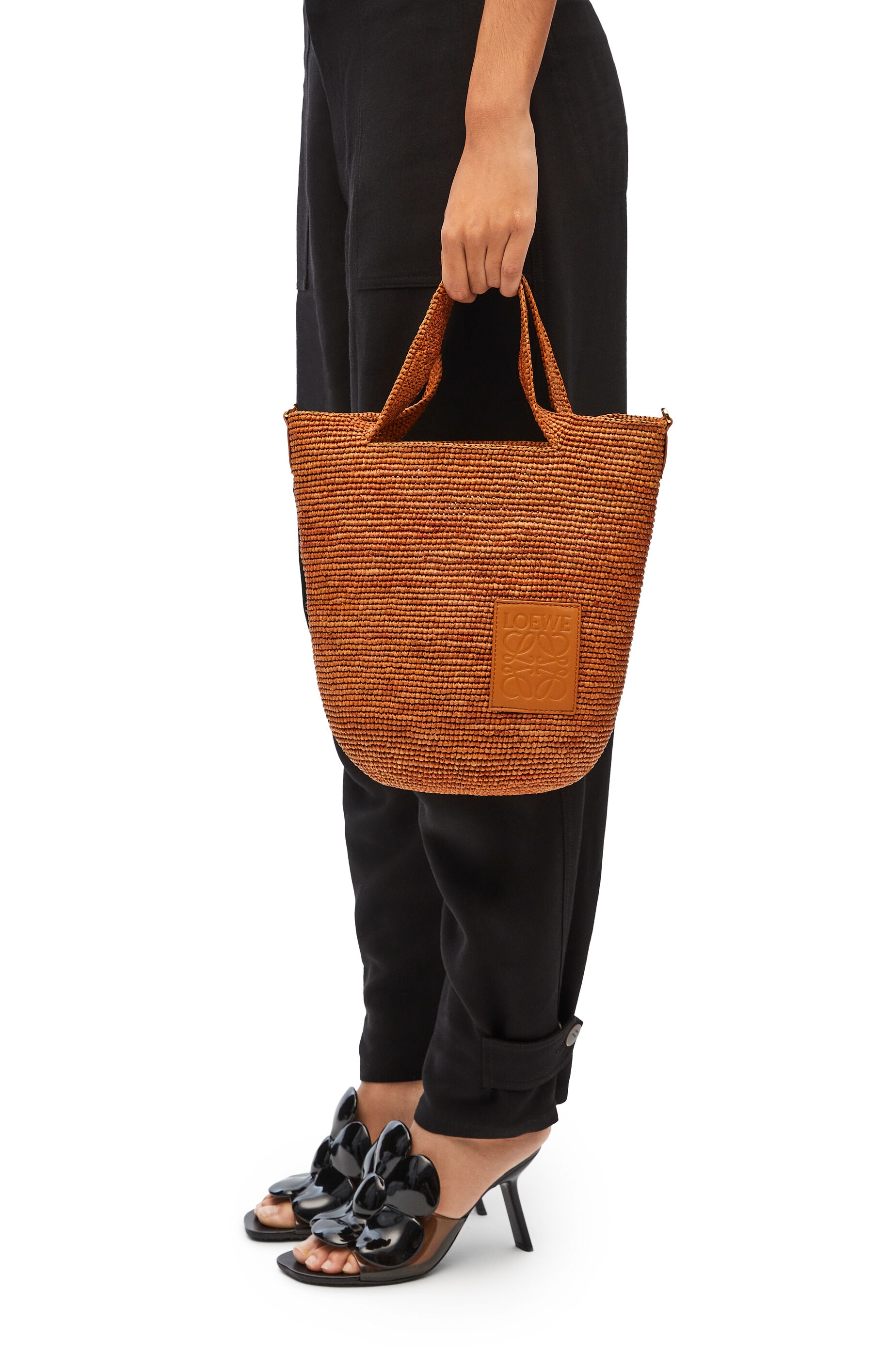 Mini Slit bag in raffia and calfskin - 2