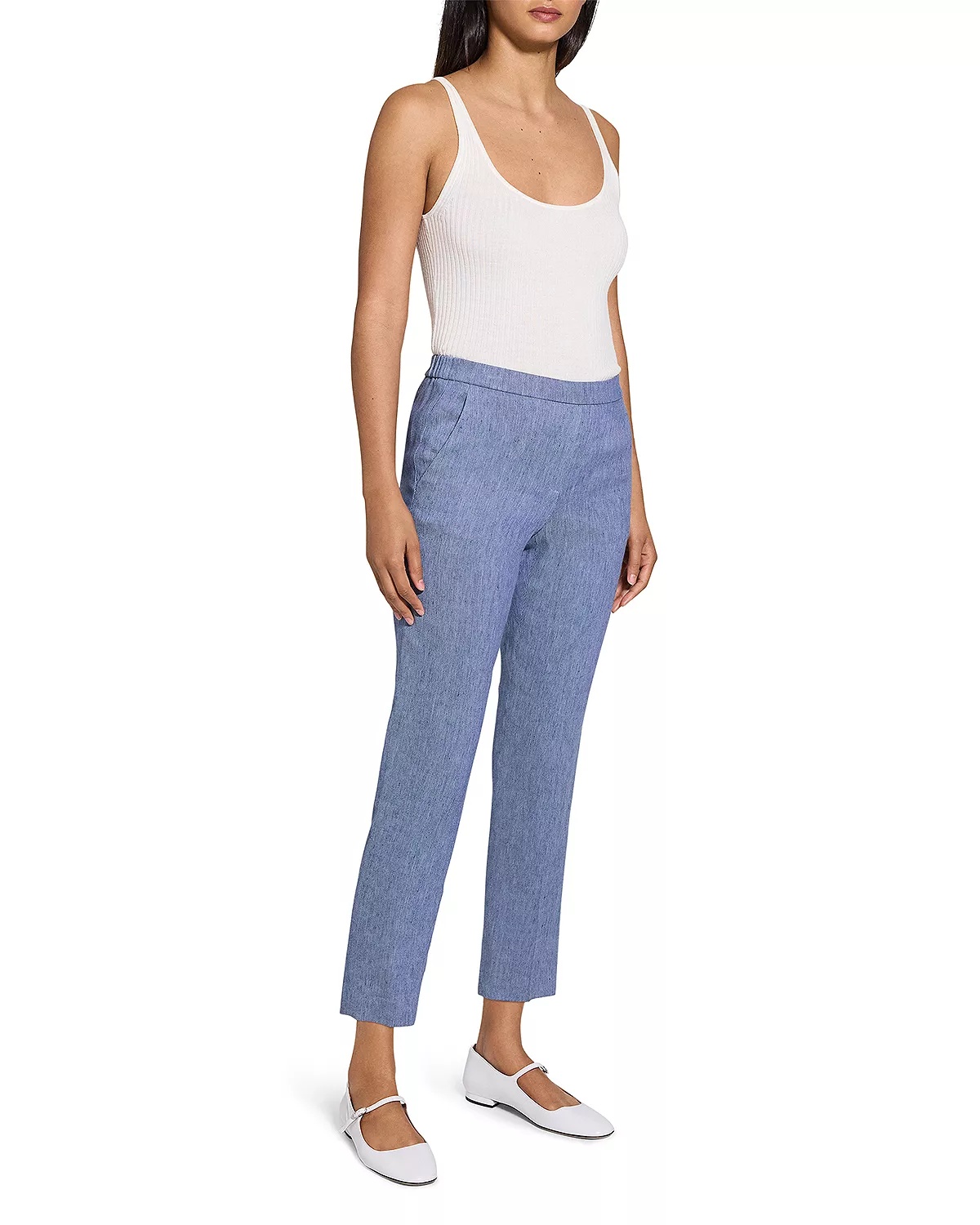 Classic Slim Leg Linen Pants - 5