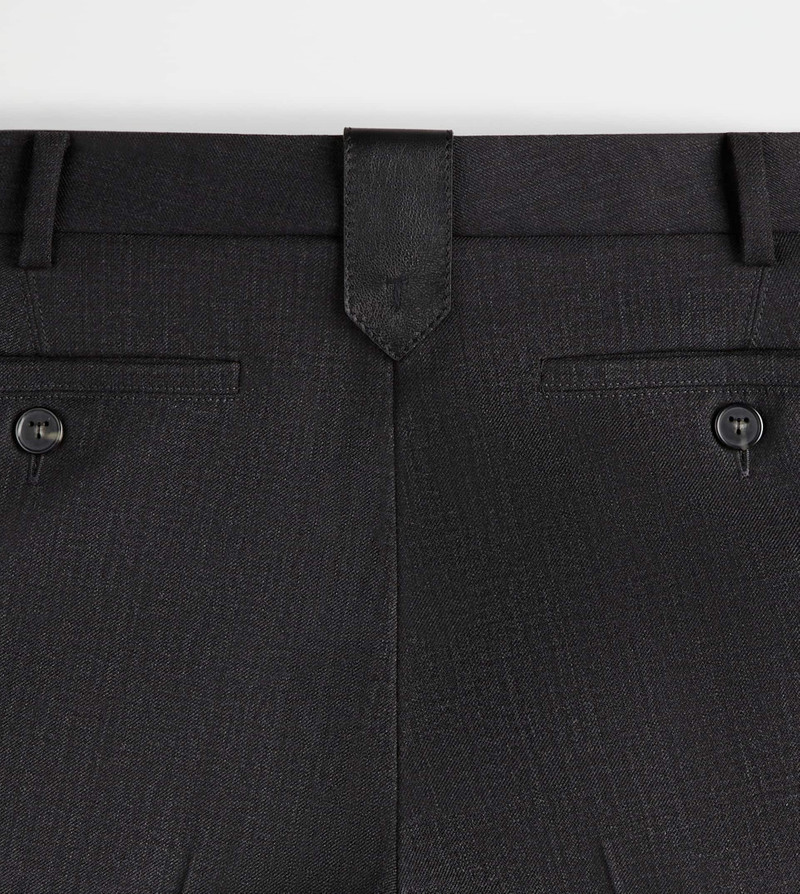 Tod's PANTS WITH LEATHER DETAILING - GREY outlook
